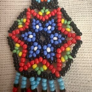 Native American Colorful Beaded Star Earrings